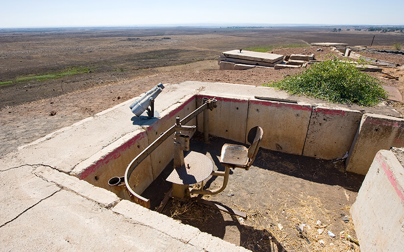 מוצב ועמדת ירי מתקופת מלחמת יום כיפור בחזית הסורית