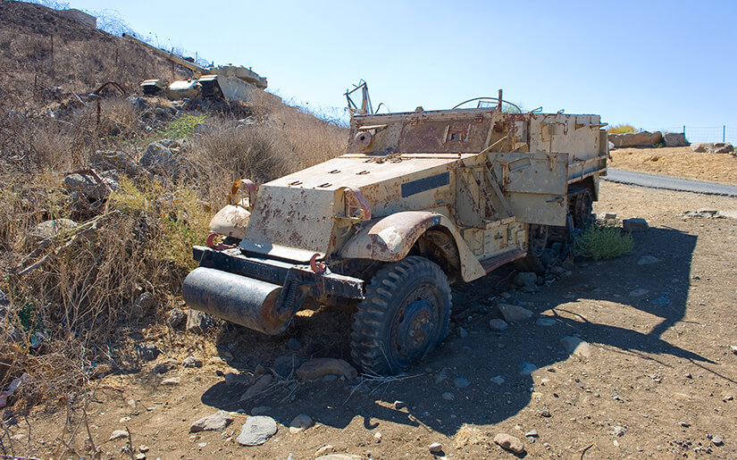 משאית צבאית מתקופת מלחמת יום כיפור בחזית הסורית