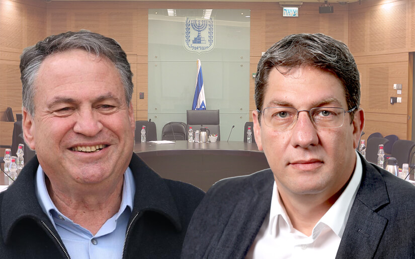 יושב ראש ארגון נכי צהל - עידן קלימן וחבר הכנסת עוזי דיין